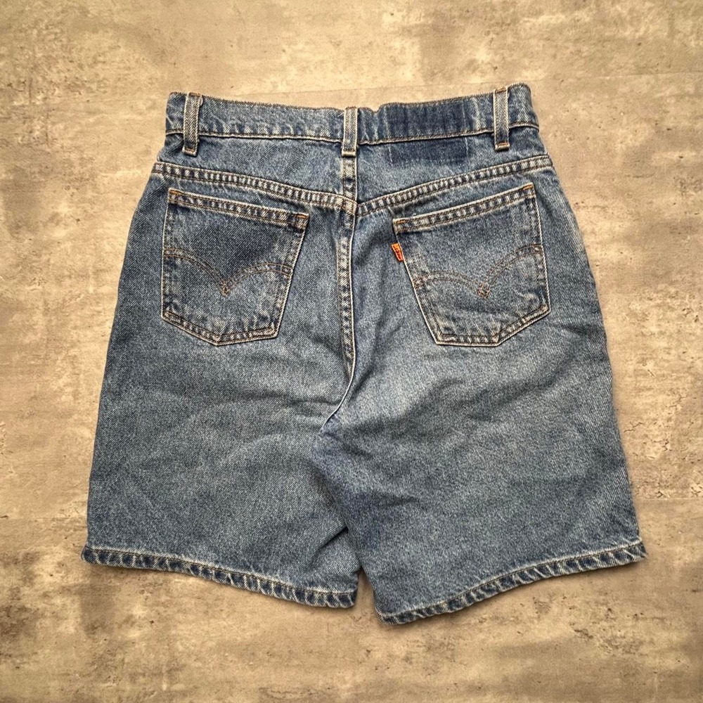 Levi's Denim Shorts Womens 3 Blue Excellent Vintage 90s Orange Tab 950 Relaxed